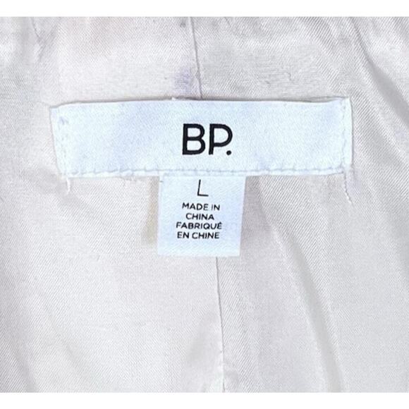 Nordstrom BP Sherpa Teddy Fuzzy Striped Jacket Sweater Snap Closure Size Large - Picture 7 of 7